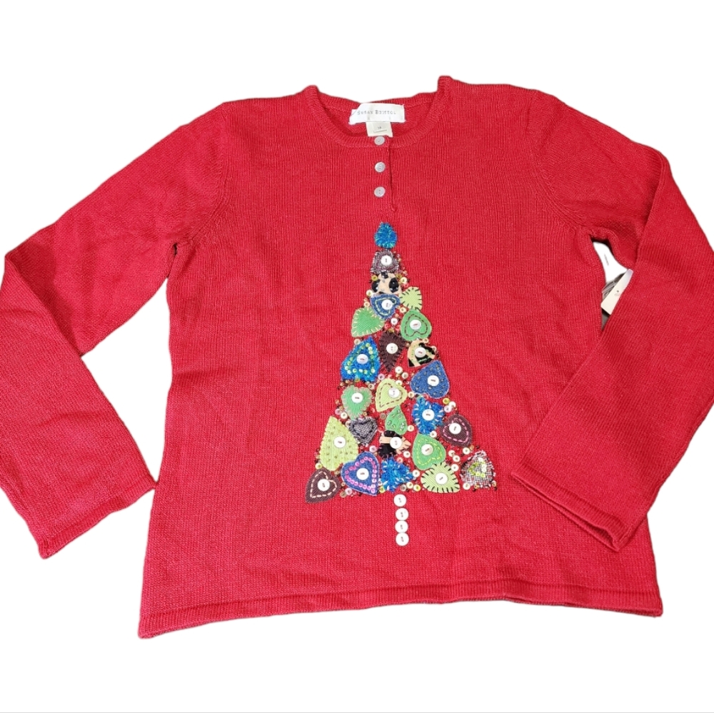 Susan Bristol Country Kitsch Ugly Christmas Sweater Size Medium